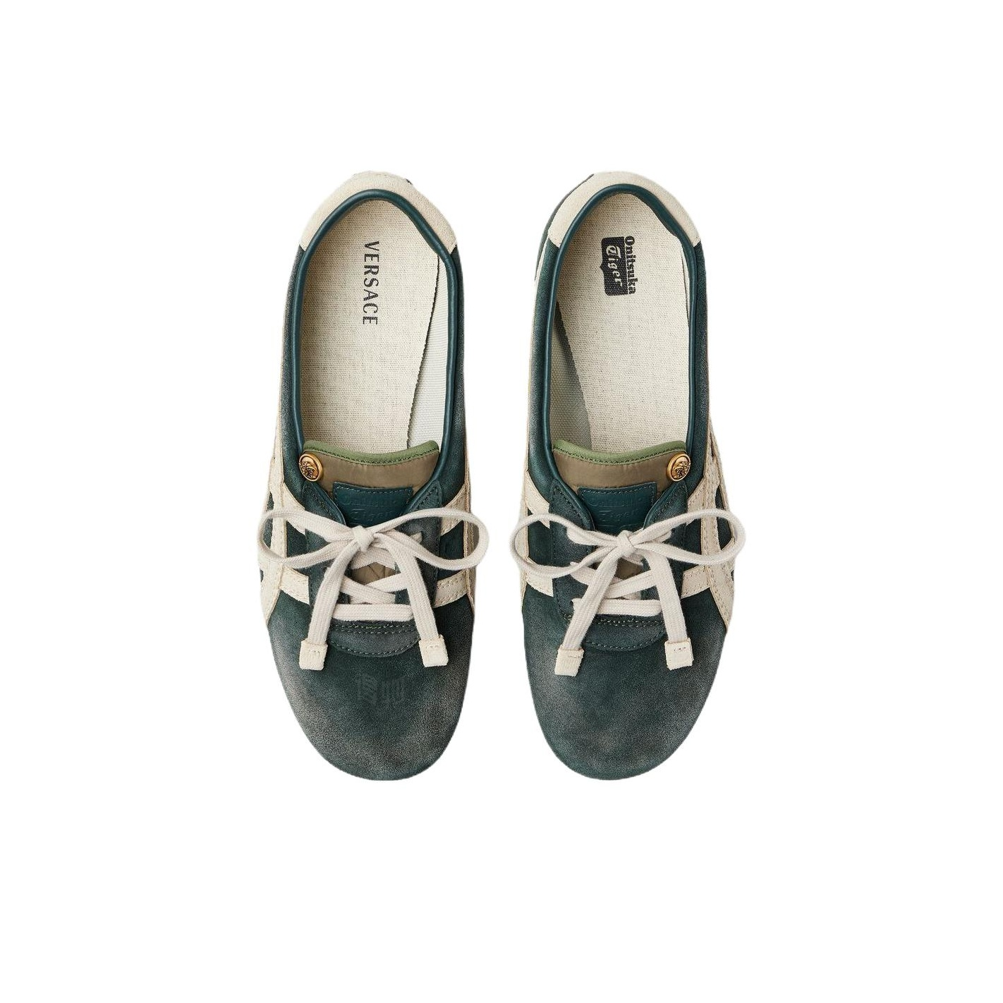 VERSACE × Onitsuka Tiger Tai-Chi Sakura – Leather & Suede Sneaker | Green | Men’s | 1024594-1A17741