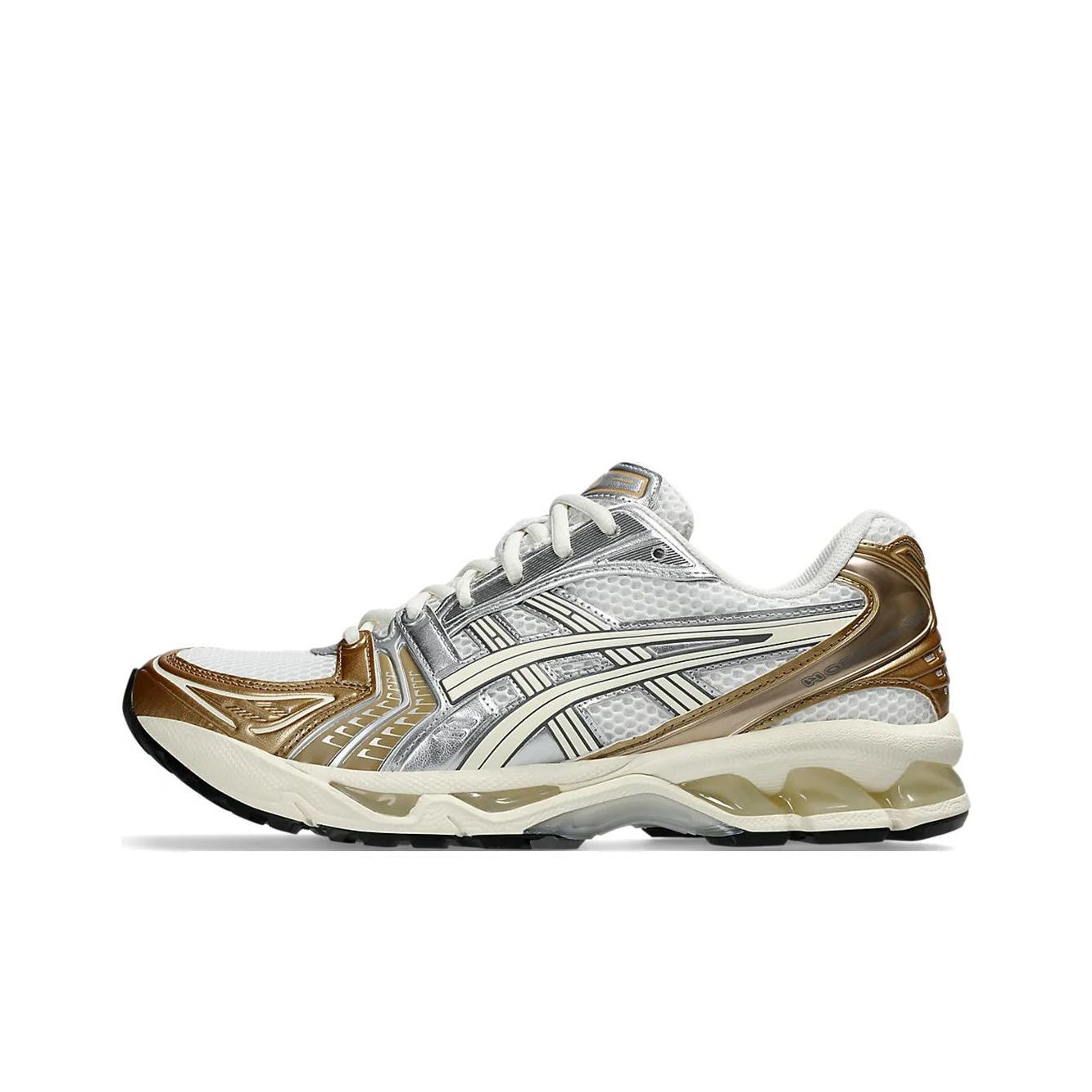 ASICS Gel-Kayano 14 Casual Running Shoe – Unisex Gold/Silver/White