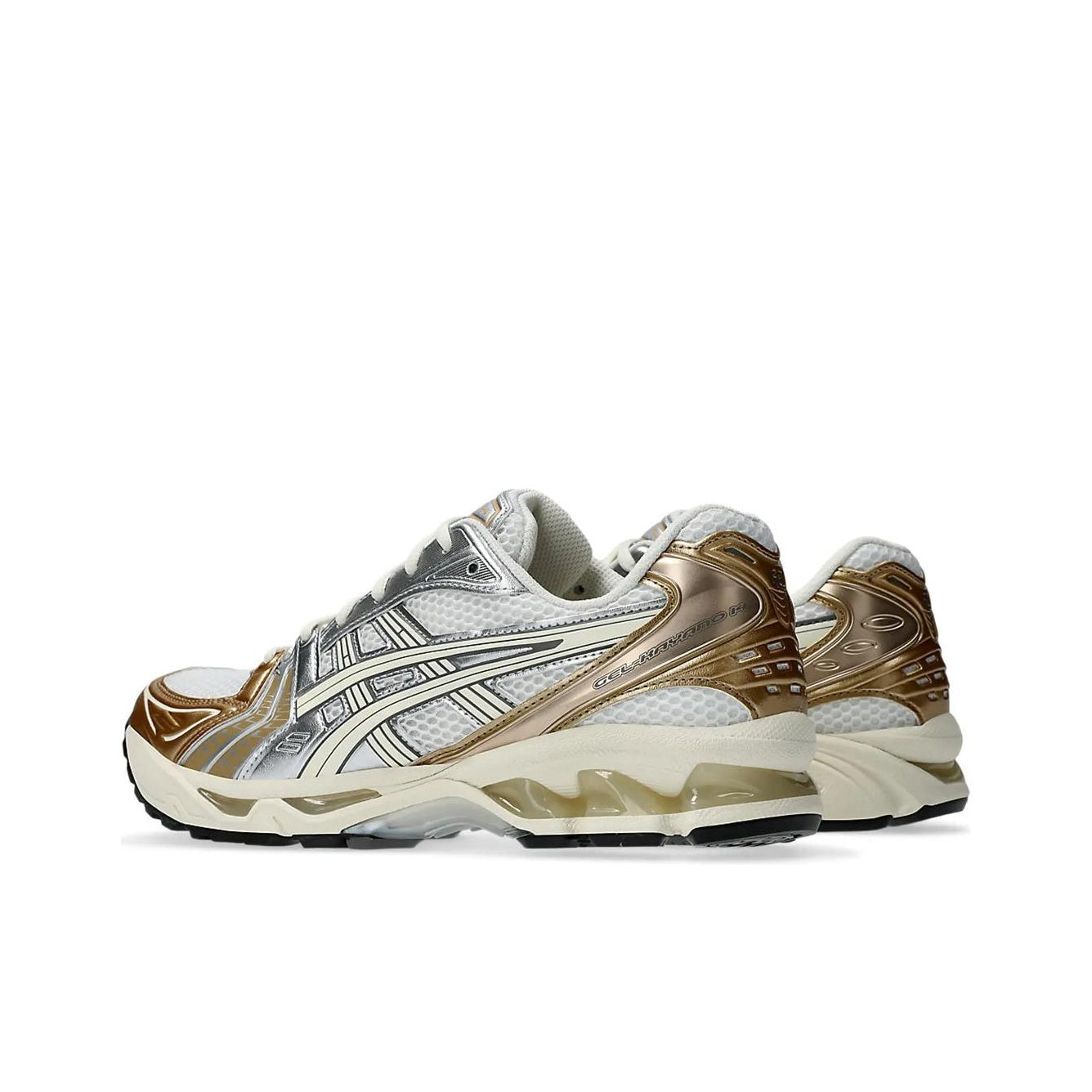 ASICS Gel-Kayano 14 Casual Running Shoe – Unisex Gold/Silver/White