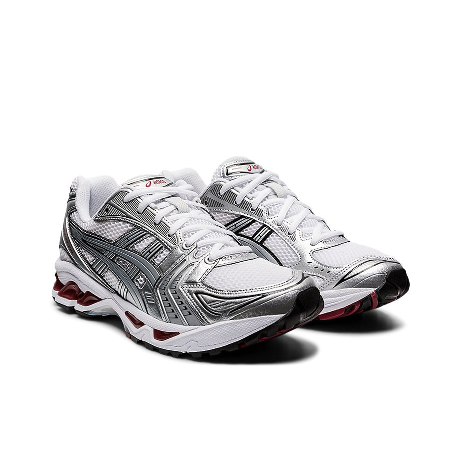 ASICS Gel-Kayano 14 Unisex Low-Top Casual Running Sneaker – Silver/White