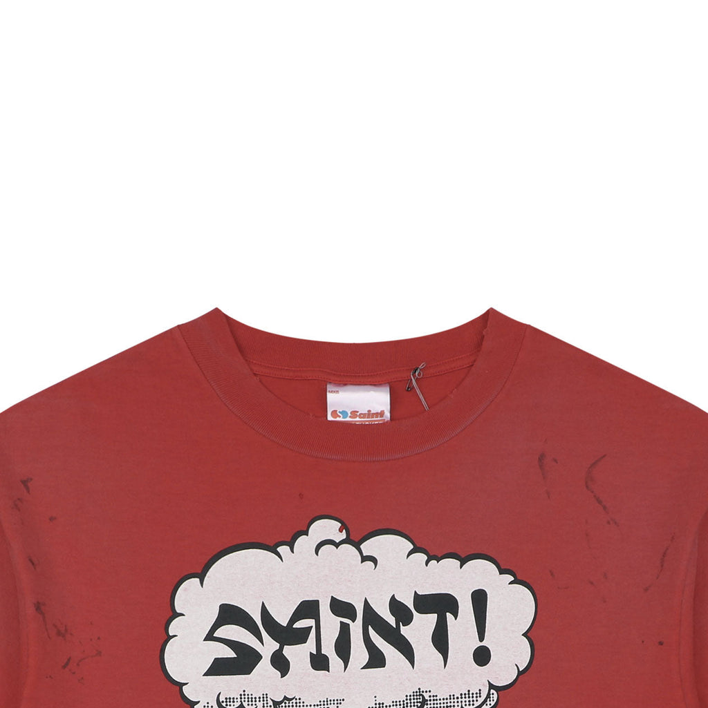 Saint Michael Cloud Lightning Letter Print Short Sleeve Tee