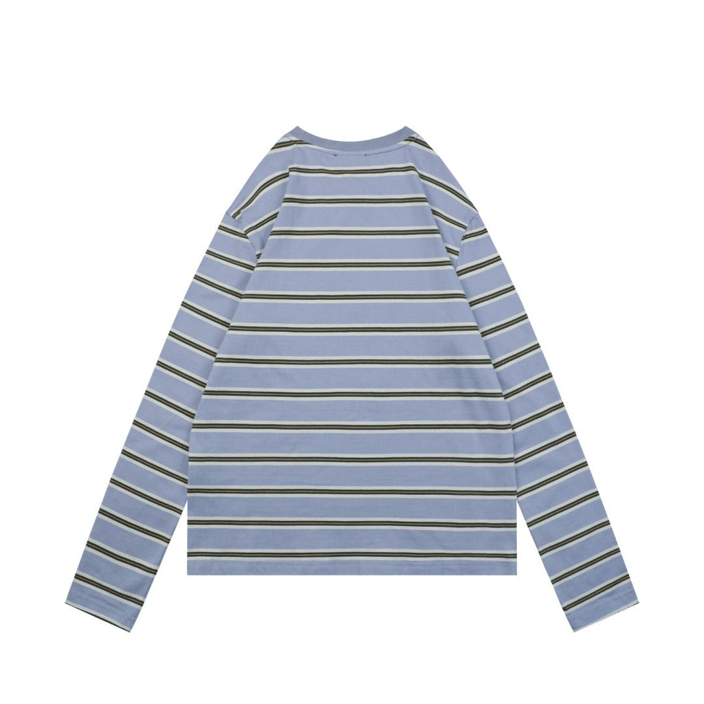 Prada Lavender Multi-Stripe Long Sleeve Tee