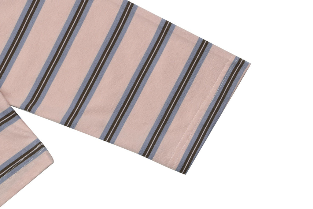 Prada Light Pink Stripe Pocket Label Long Sleeve Tee