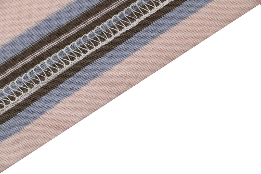 Prada Light Pink Stripe Pocket Label Long Sleeve Tee