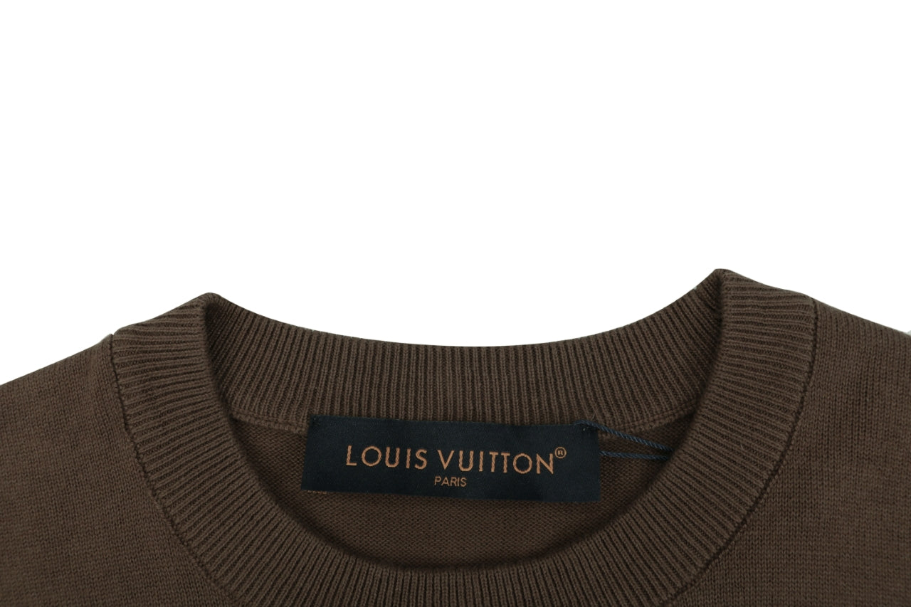 Louis Vuitton LV Gold Logo Jacquard Short Sleeve Tee