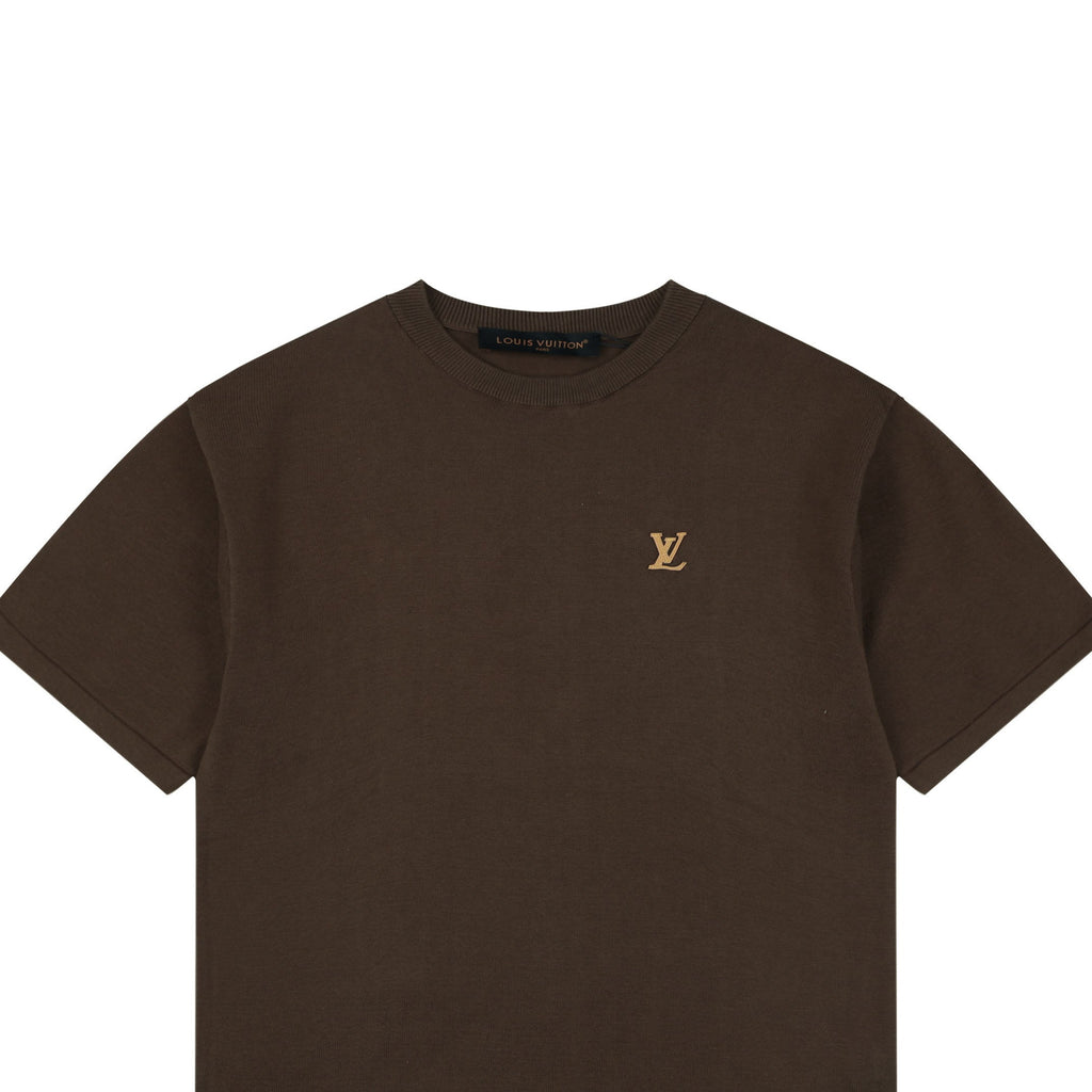 Louis Vuitton LV Gold Logo Jacquard Short Sleeve Tee