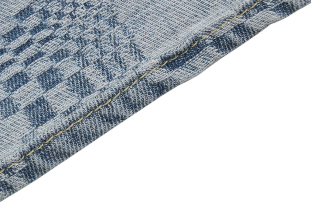 Louis Vuitton Light Blue Checkerboard Denim Short Sleeve Shirt