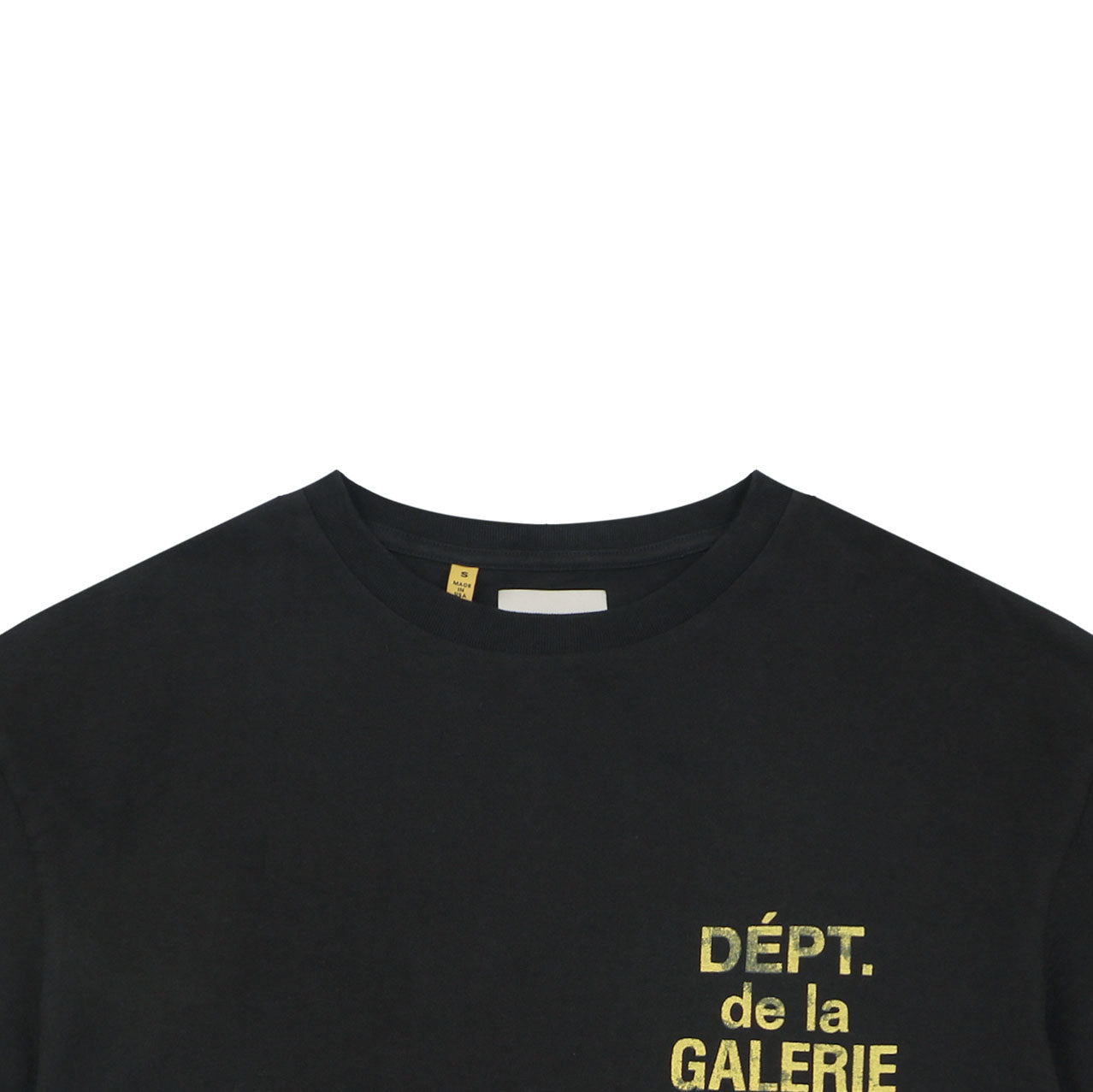 Gallery Dept. Front & Back Distressed Yellow French Print Short Sleeve Tee