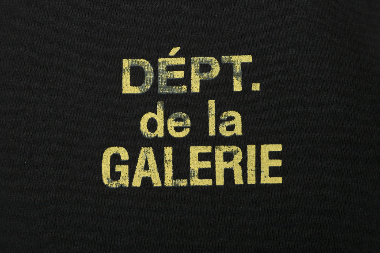 Gallery Dept. Front & Back Distressed Yellow French Print Short Sleeve Tee