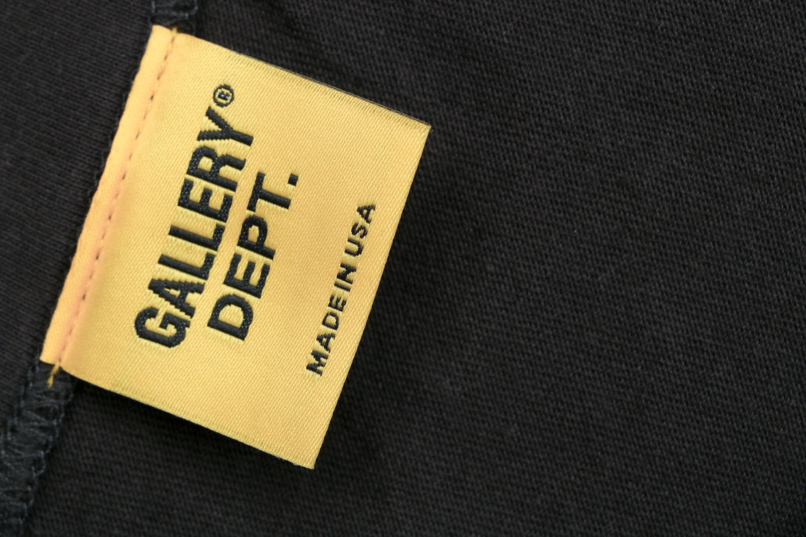 Gallery Dept. Front & Back Distressed Yellow French Print Short Sleeve Tee