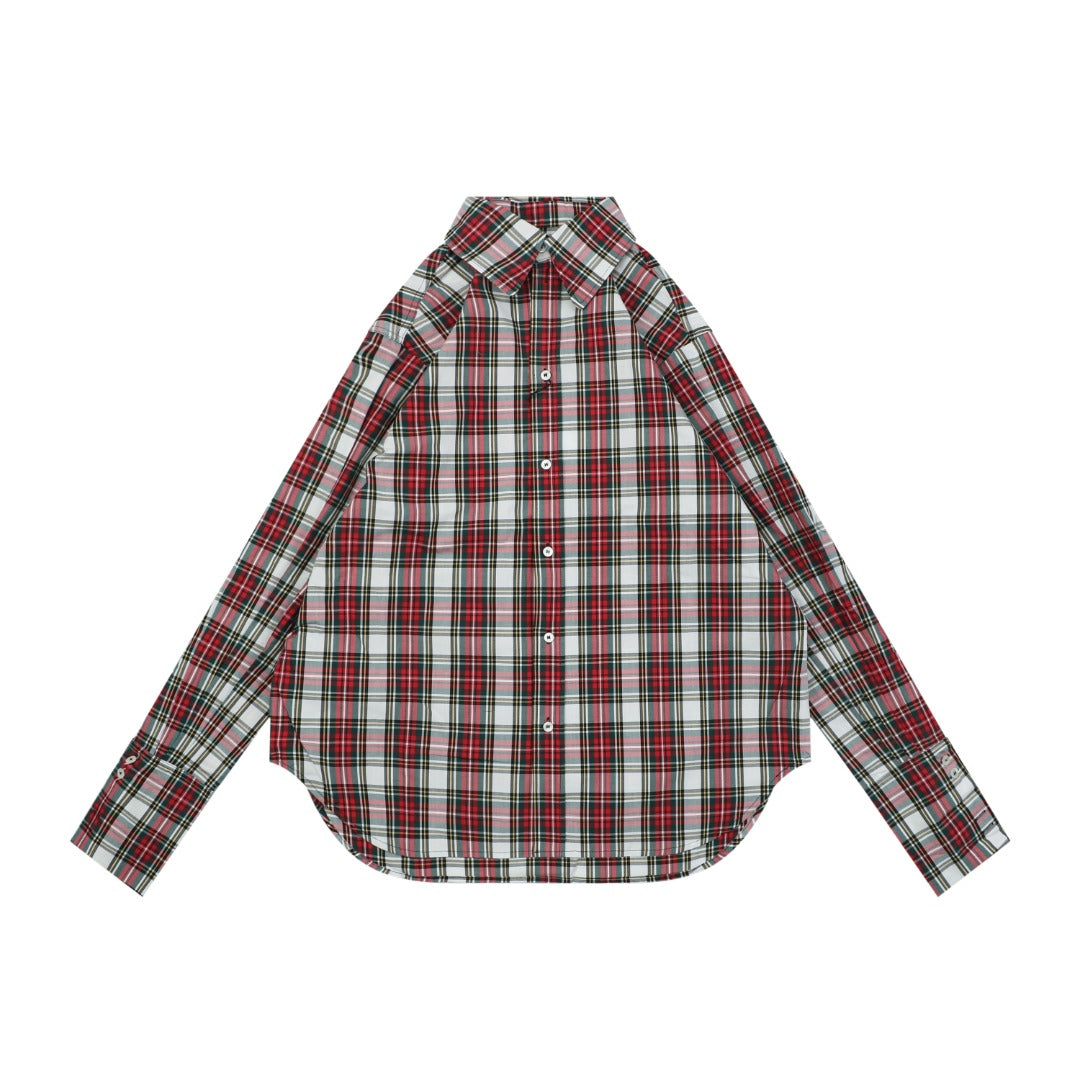 Celine Red & White Plaid Long Sleeve Shirt