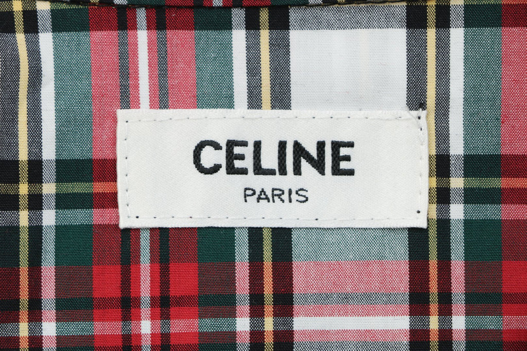 Celine Red & White Plaid Long Sleeve Shirt