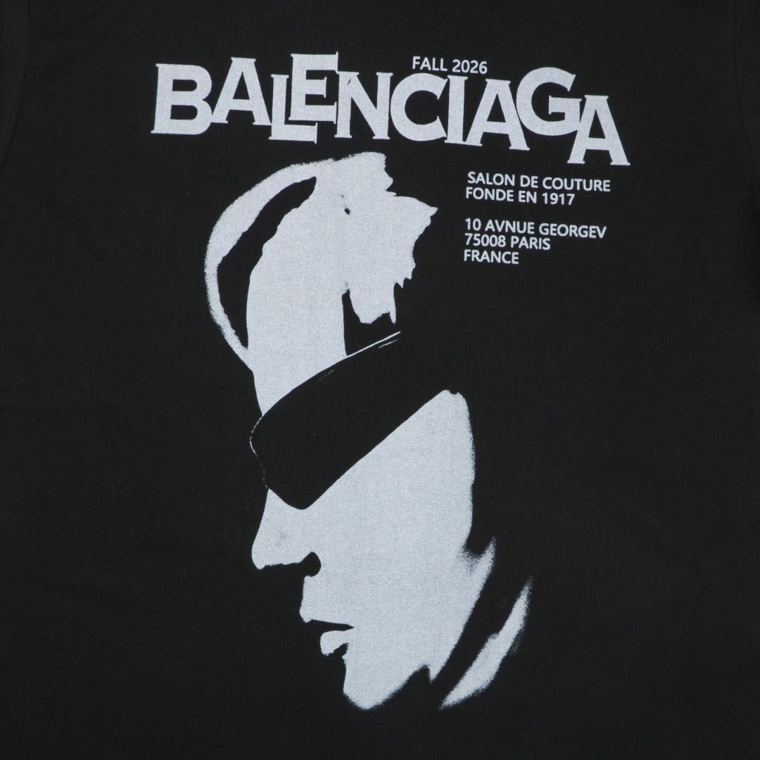 Balenciaga Sunglasses Portrait Print Short Sleeve Tee