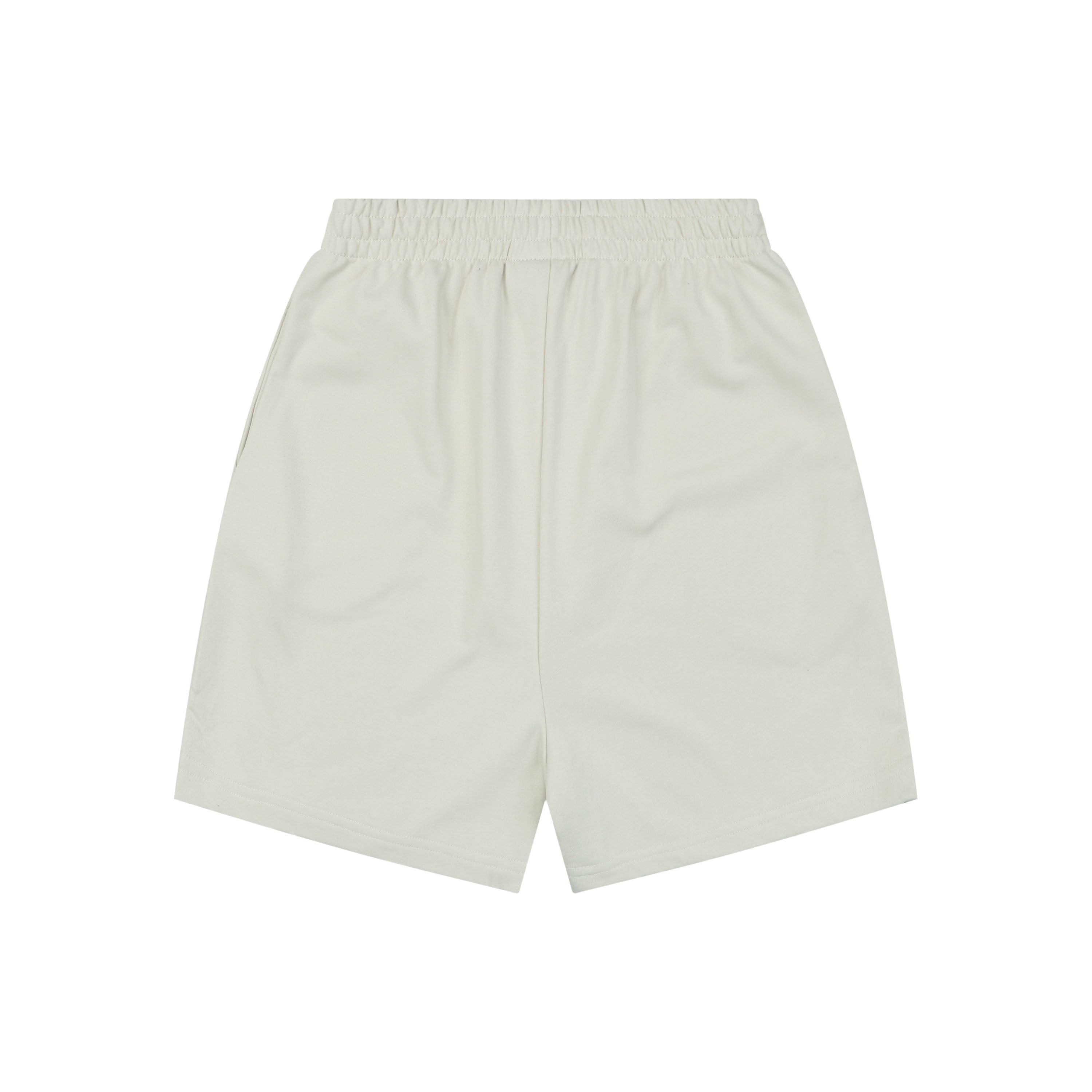 Balenciaga Small Logo Paris Lettering Embroidered Shorts — Cream