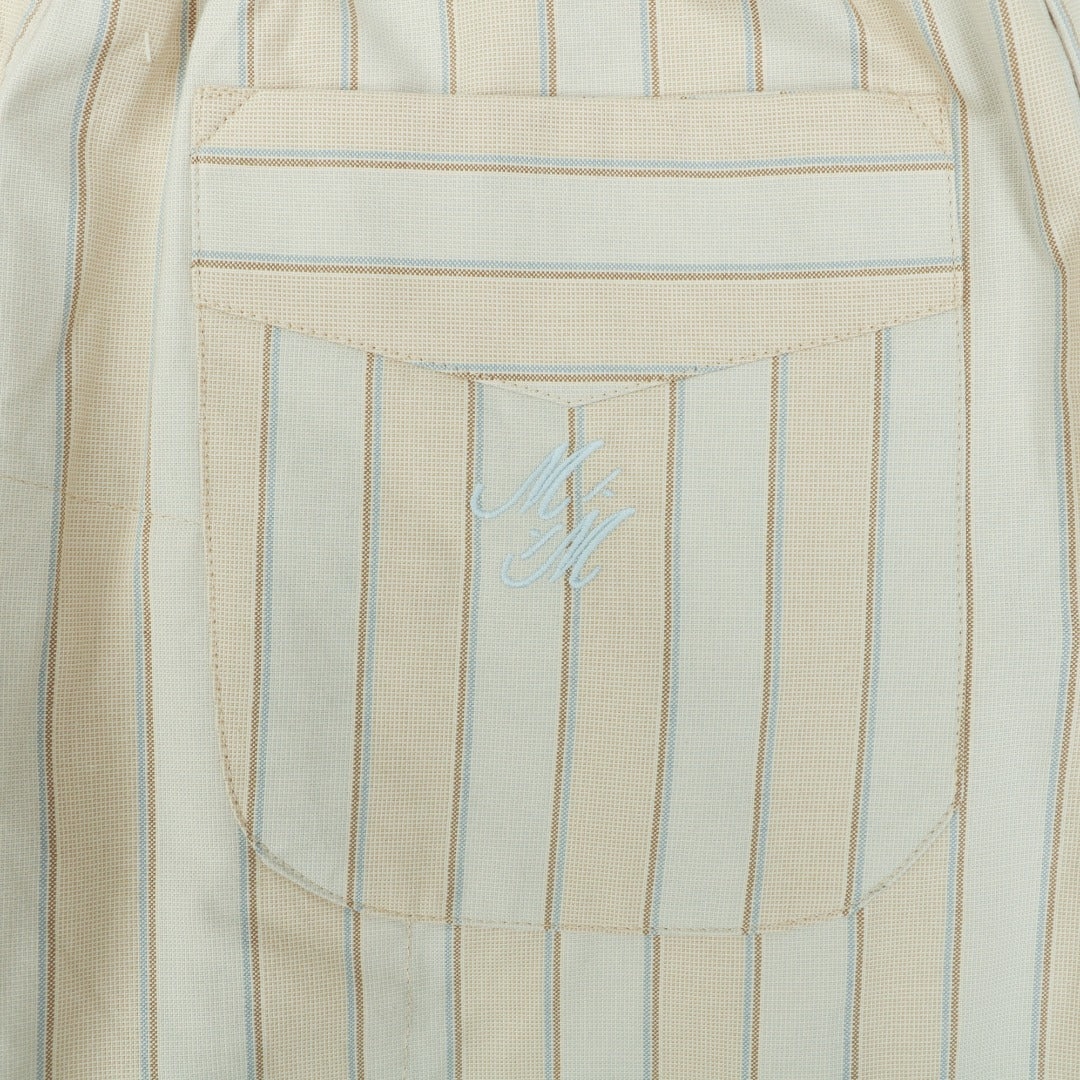 Maison Margiela Vertical Stripe Trousers — Cream