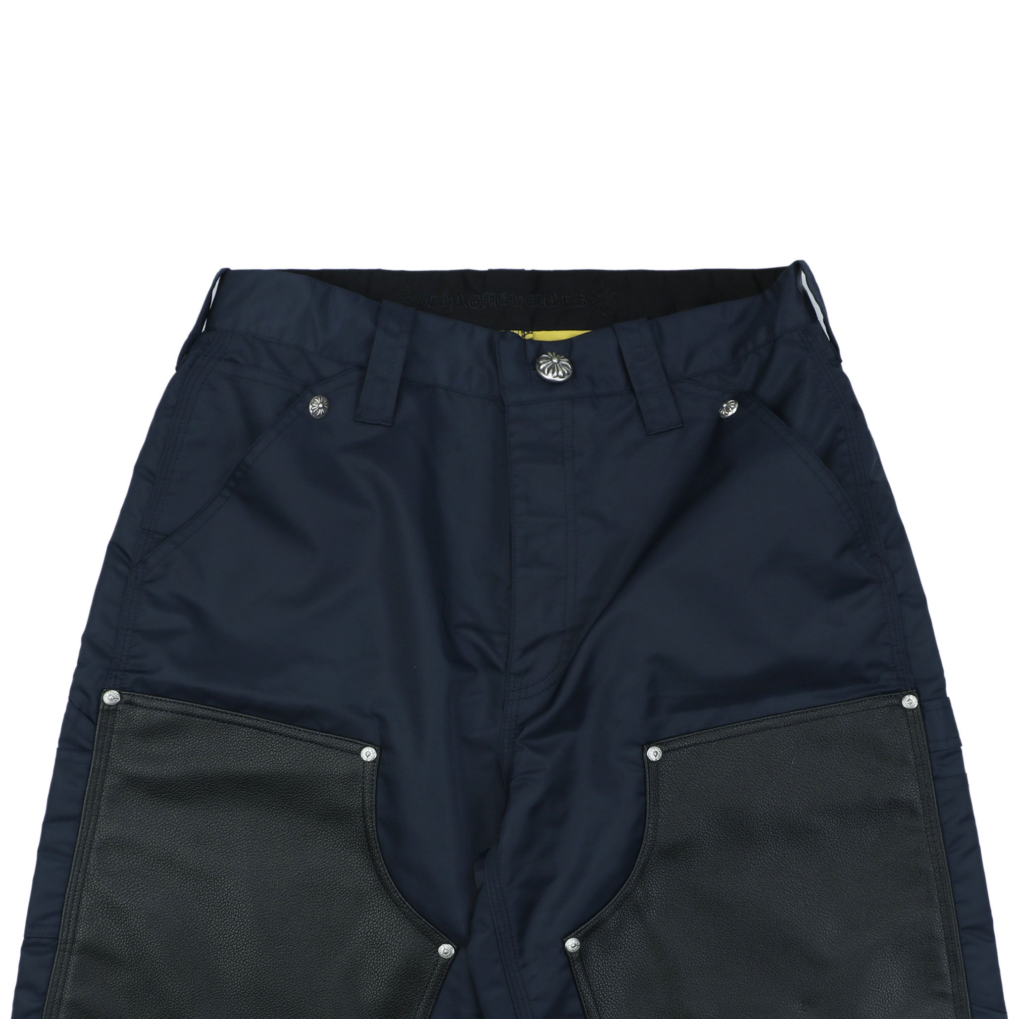 Chrome Hearts 24FW Patchwork Leather Lumberjack Shorts — Navy