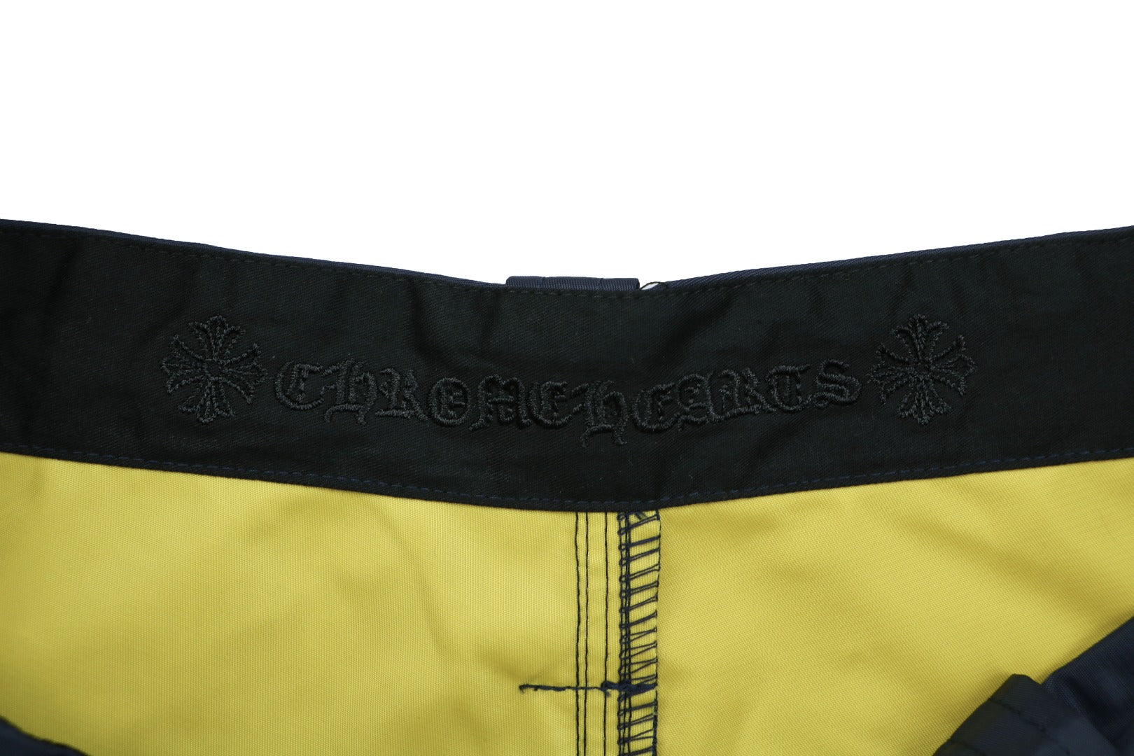 Chrome Hearts 24FW Patchwork Leather Lumberjack Shorts — Navy
