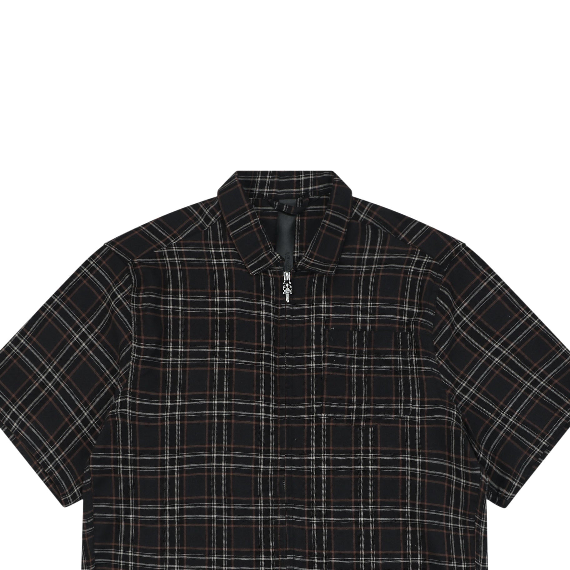 Chrome Hearts Plaid Short Sleeve Shirt — Black / Red / White
