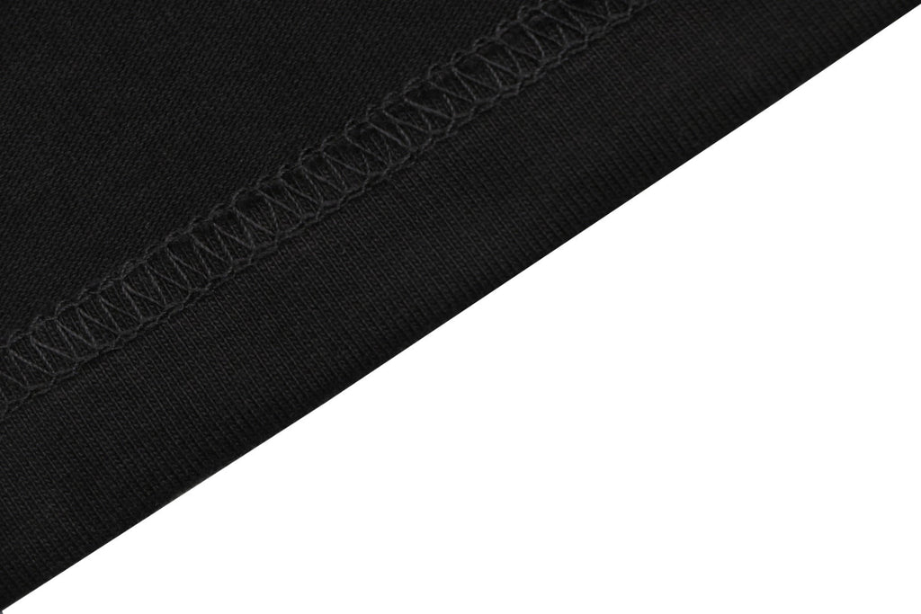 Balenciaga Grey Ring Letter Embroidered Short Sleeve Tee — Black