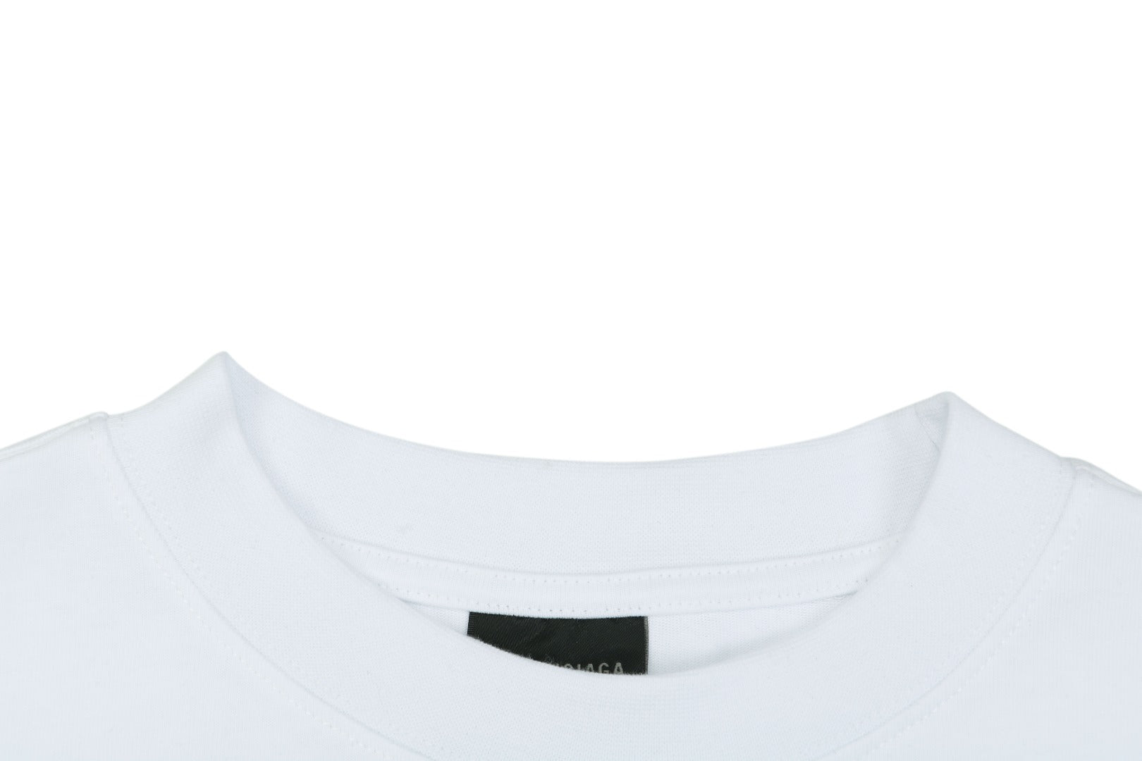 Balenciaga Back Large 3B Letter Embroidered Short Sleeve Tee — White