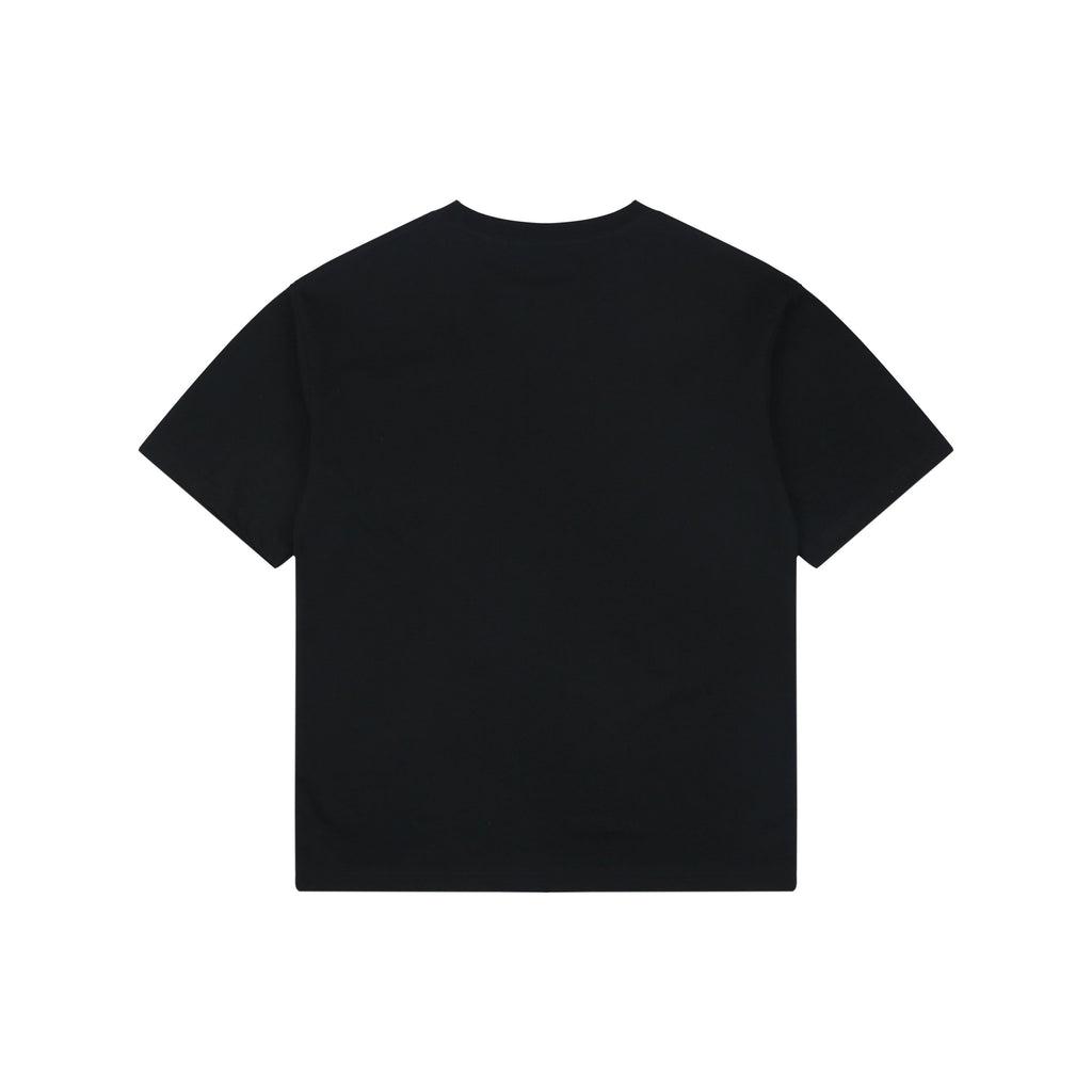 Prada Vertical Letter Triangle Logo Short Sleeve Tee — Black
