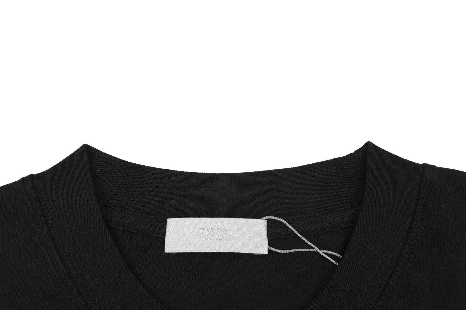 Dior Oversized Bee Signature Script Embroidered Short Sleeve Tee — Black