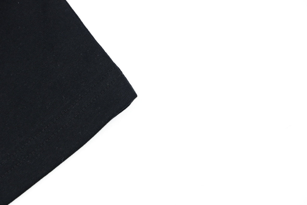 Prada Triangle Logo Stripe Panel Short Sleeve Tee — Black
