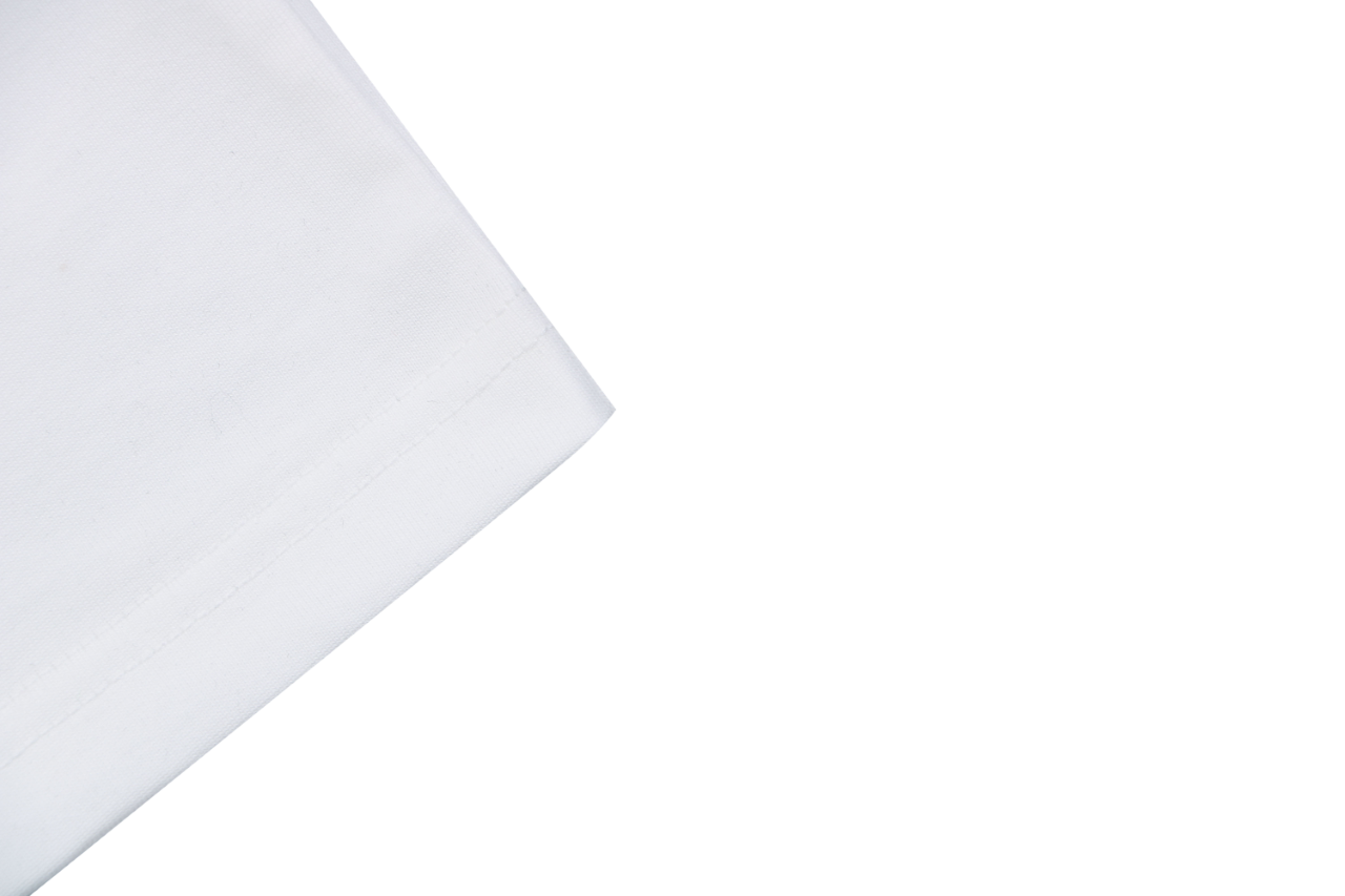 Prada Triangle Logo Stripe Panel Short Sleeve Tee — White